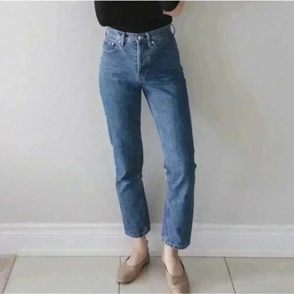 Everlane Denim - Everlane The 90s Cheeky Jeans Organic Cotton Ankle Crop Dark Wash Blue Size 26